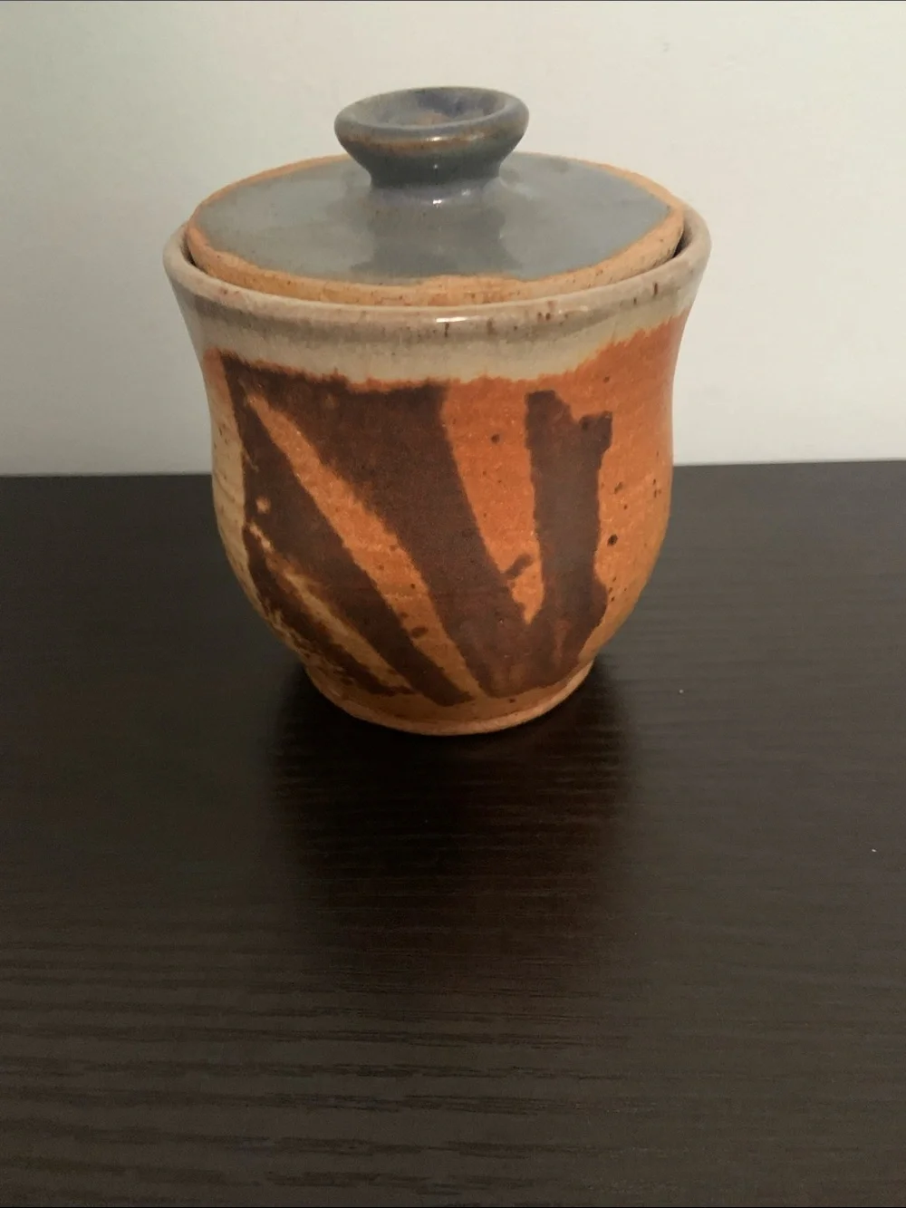 Glazed Art Pottery Lidded Dish